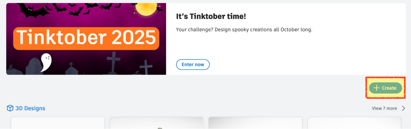 Tinkercad new project